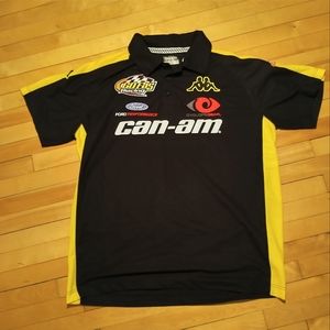 Kappa rare racing can am go fas polo t shirt with patches